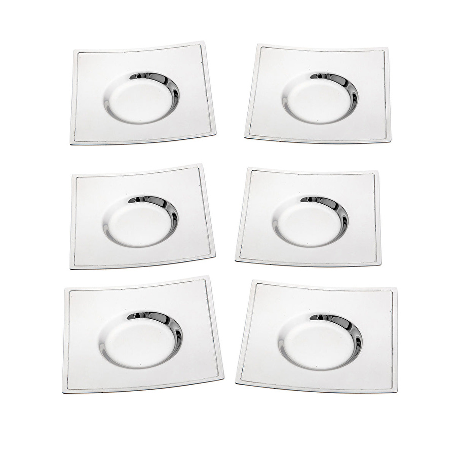 Jumbo Timeless Cubic 6'lı Çay Tabağı Seti