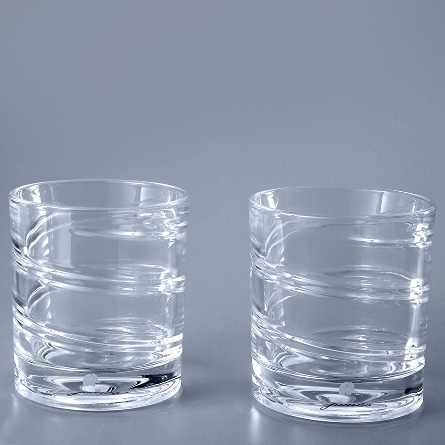 Jumbo Glory Infinite Spin 2'li Çizgili Viski Bardağı 250 ml