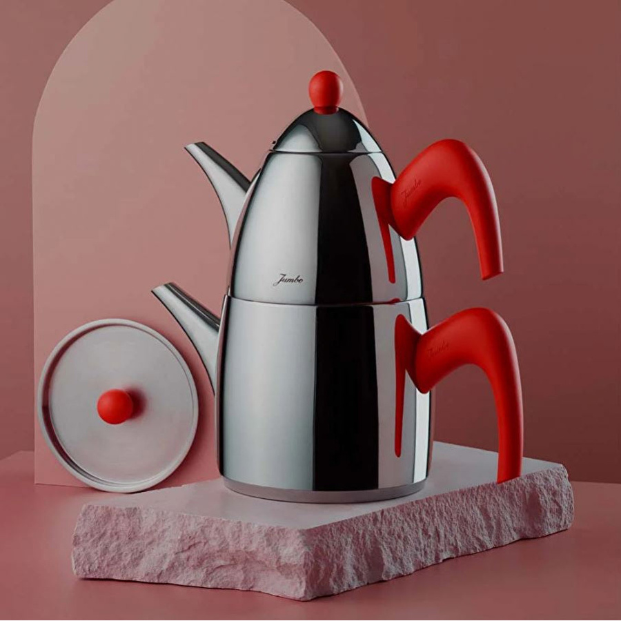 Jumbo 6600 Kırmızı İndüksiyon Tabanlı Çaydanlık