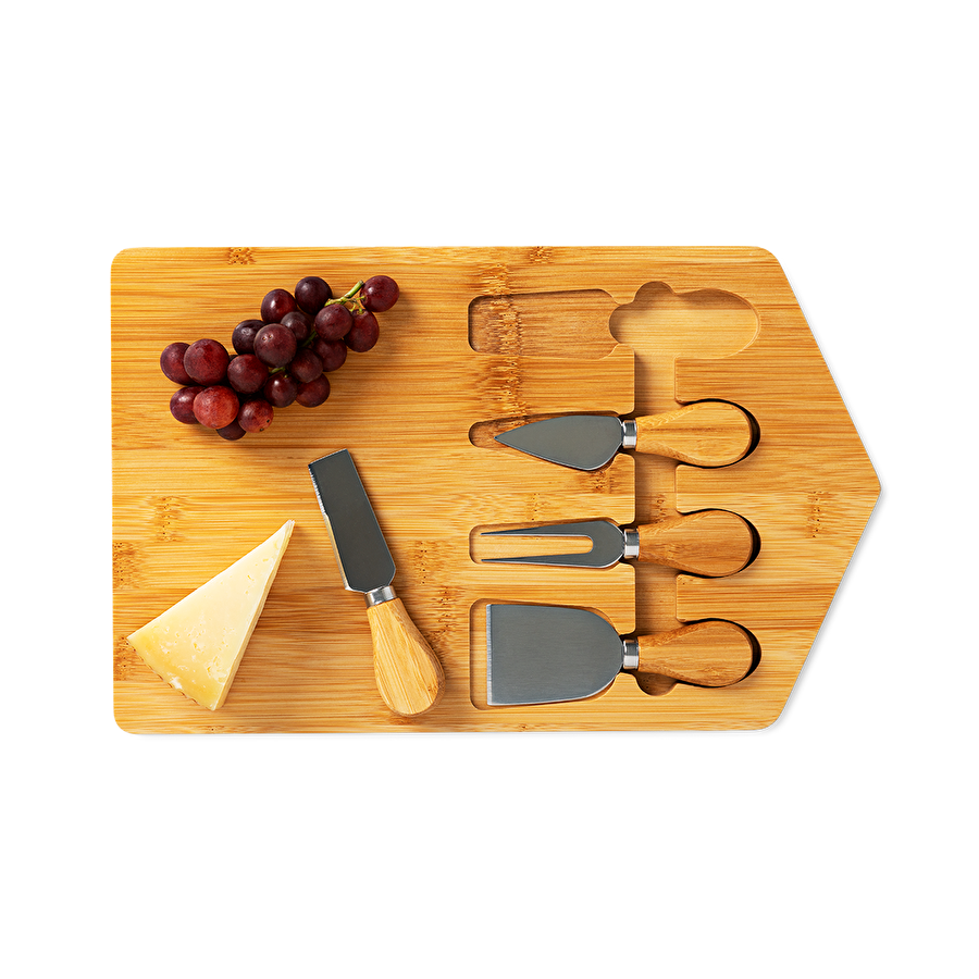 Flying Tiger Copenhagen 4'lü Bambu Peynir Dilimleme Bıçağı ve Servis Seti