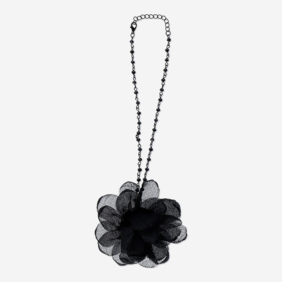 Flying Tiger Copenhagen Siyah Çiçekli Choker Kolye