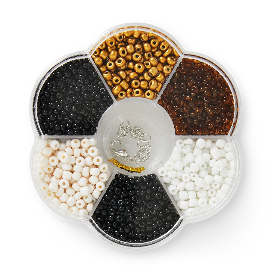 Flying Tiger Copenhagen Siyah Beyaz Cam Boncuk Seti