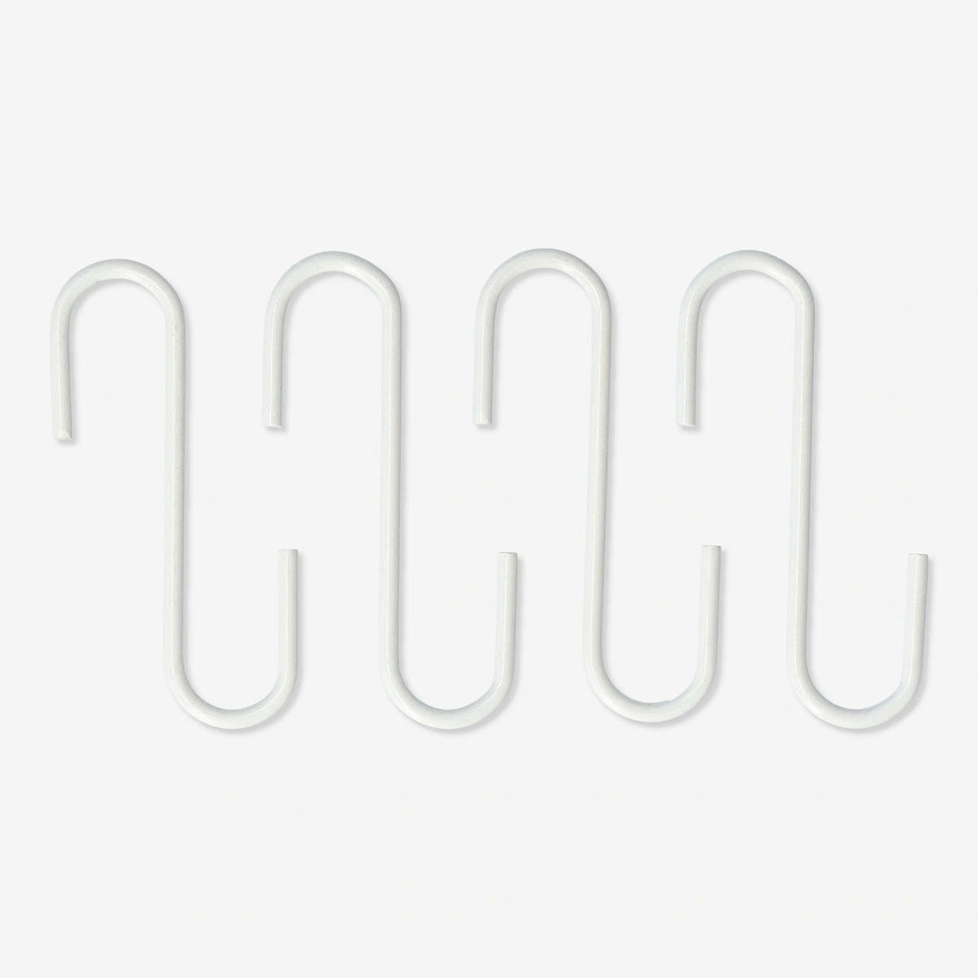 Flying Tiger Copenhagen 4'lü S Şekilli Beyaz Metal Kanca Seti