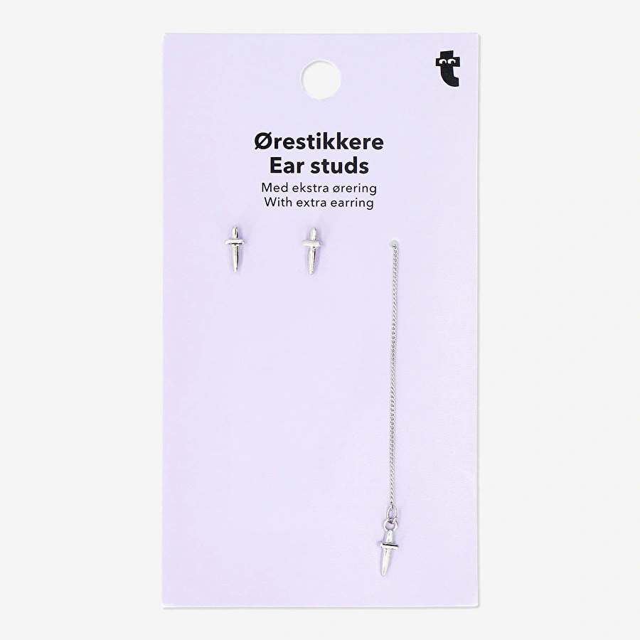 Flying Tiger Copenhagen Zincir Küpe ve 2'li Küçük Çivi Küpe Seti