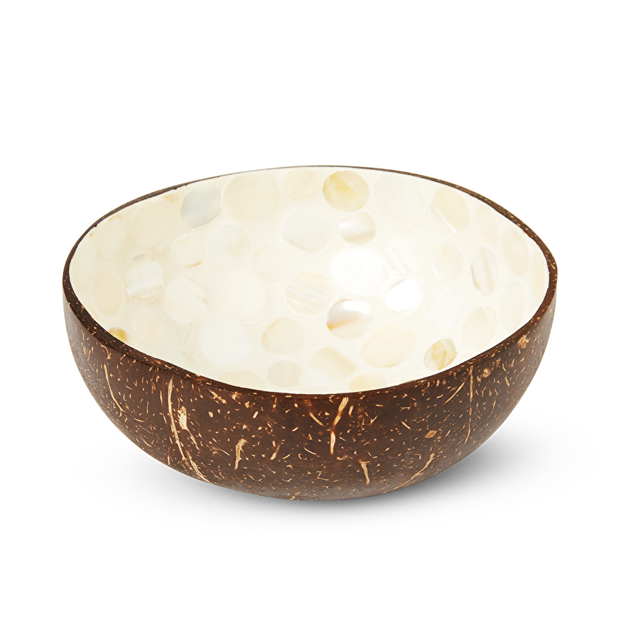 Flying Tiger Copenhagen Beyaz Sedef Görünümlü Hindistan Cevizi Dekoratif Kase