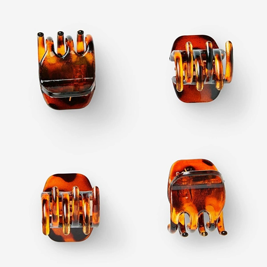 Flying Tiger Copenhagen 4'lü Küçük Kahverengi Mandal Toka Seti