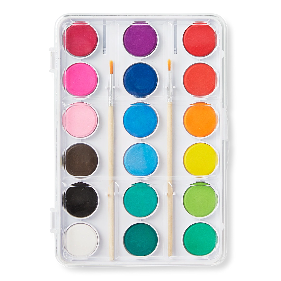 Flying Tiger Copenhagen 2 Fırçalı ve 18 Renkli Sulu Boya Paleti Seti