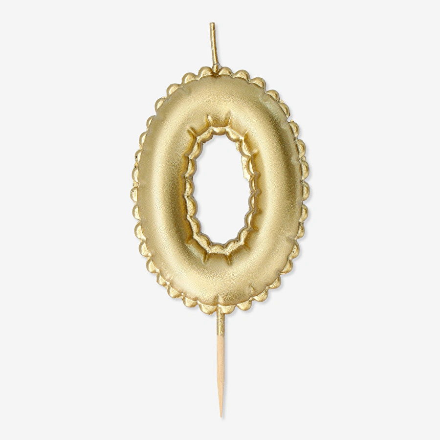 Flying Tiger Copenhagen 0 Numaralı Altın Rengi Pasta Mumu