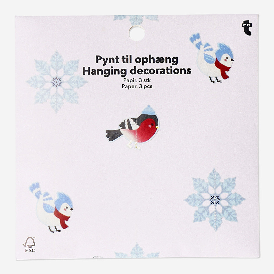 Flying Tiger Copenhagen Kar Tanesi ve Kuş Figürlü Asma Süs