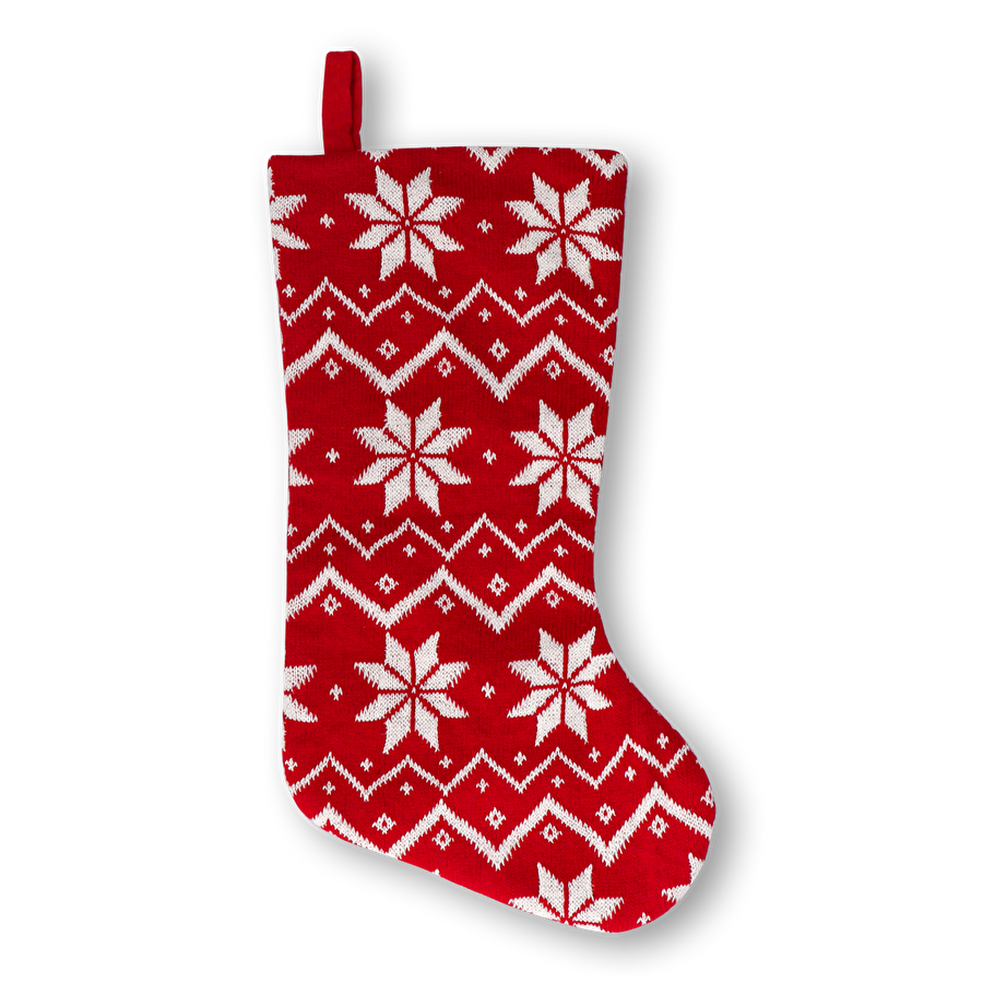 Flying Tiger Copenhagen Kar Tanesi Desenli Kırmızı Yılbaşı Çorabı