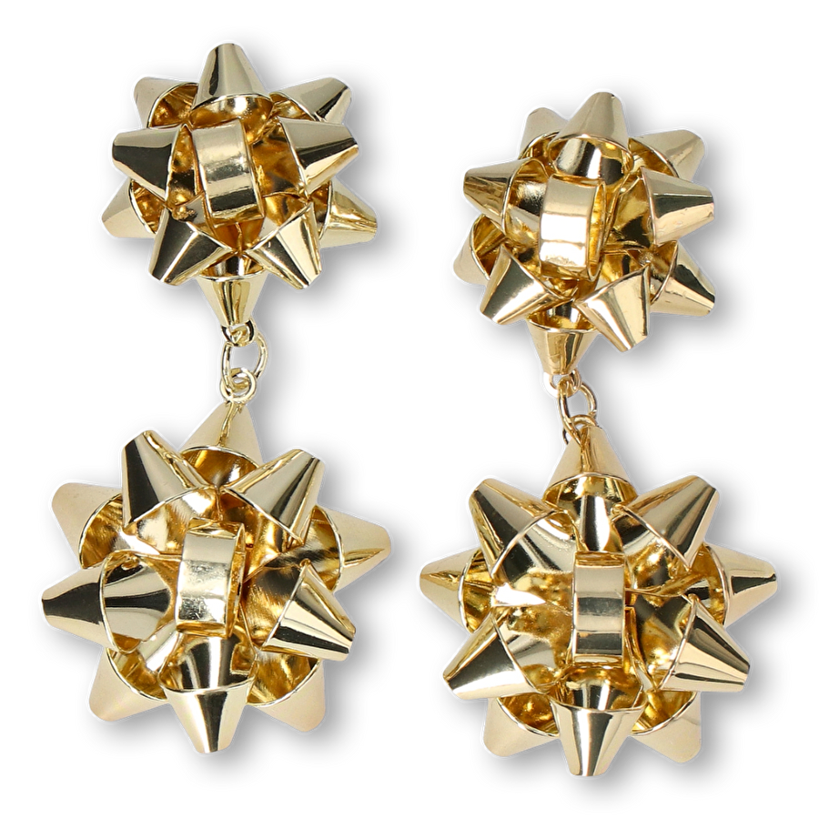 Flying Tiger Copenhagen Gold Hediye Paketi Süsü Şekilli Küpe