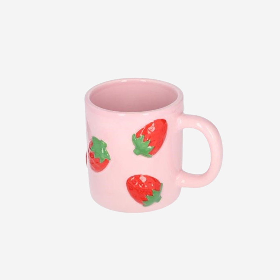Flying Tiger Copenhagen Çilek Desenli Pembe Kupa