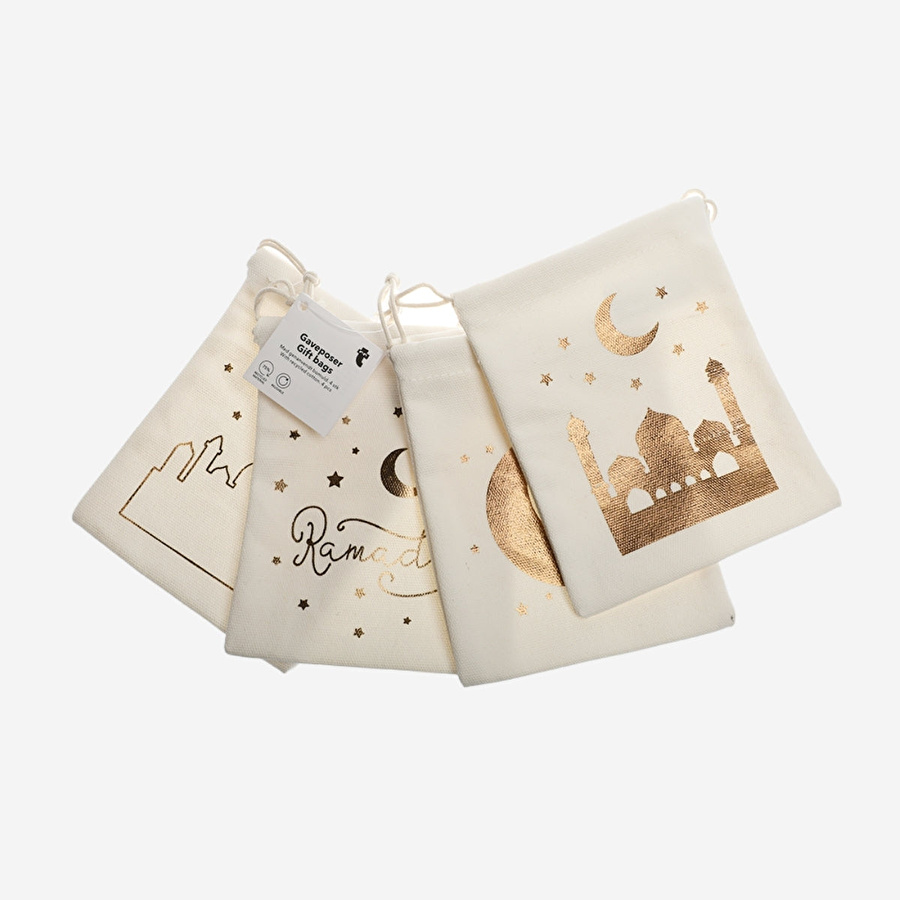 Flying Tiger Copenhagen Ramazan Ayı Temalı 4'lü Büzgülü Bez Çanta Seti