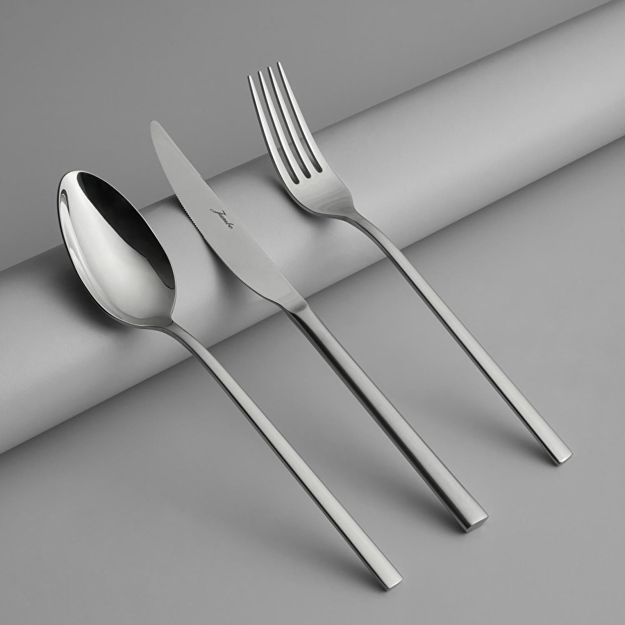 Jumbo 2001 18 Parça 6 Kişilik Yemek Çatal Kaşık Bıçak Takımı Çelik