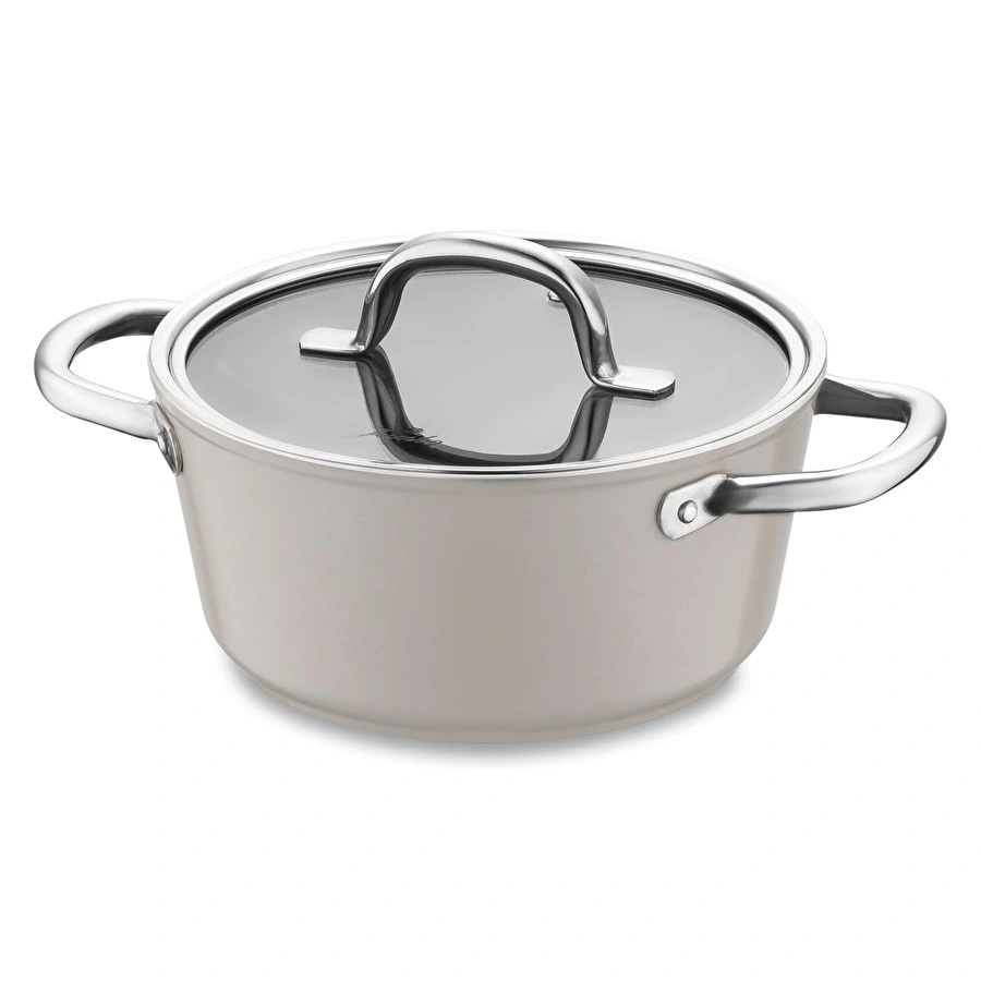 Jumbo Swiss Crystal Bej İndüksiyon Tabanlı Derin Tencere 20 cm