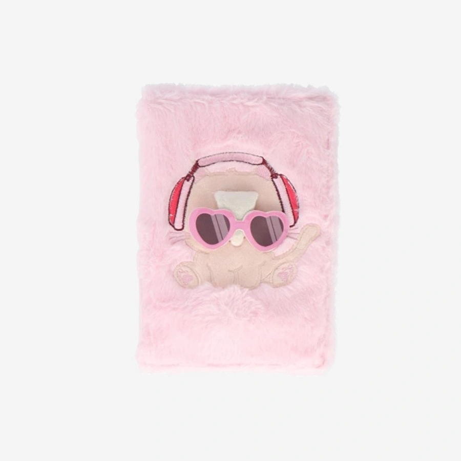 Flying Tiger Copenhagen Kedi Desenli Pembe Peluş A5 Defter