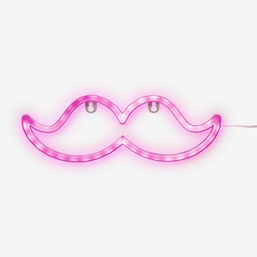 Flying Tiger Copenhagen Bıyık Şeklinde Pembe Neon Lamba