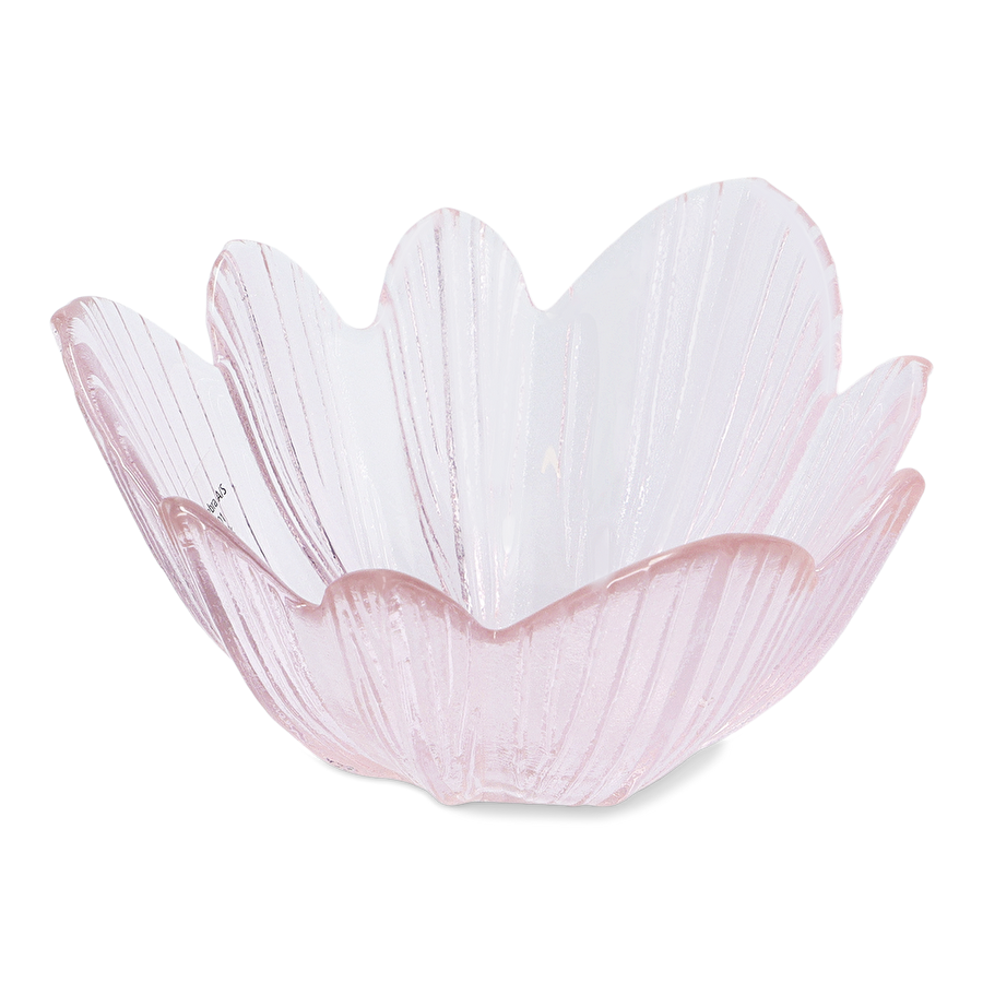 Flying Tiger Copenhagen Pembe Çiçek Şeklinde Cam Kase