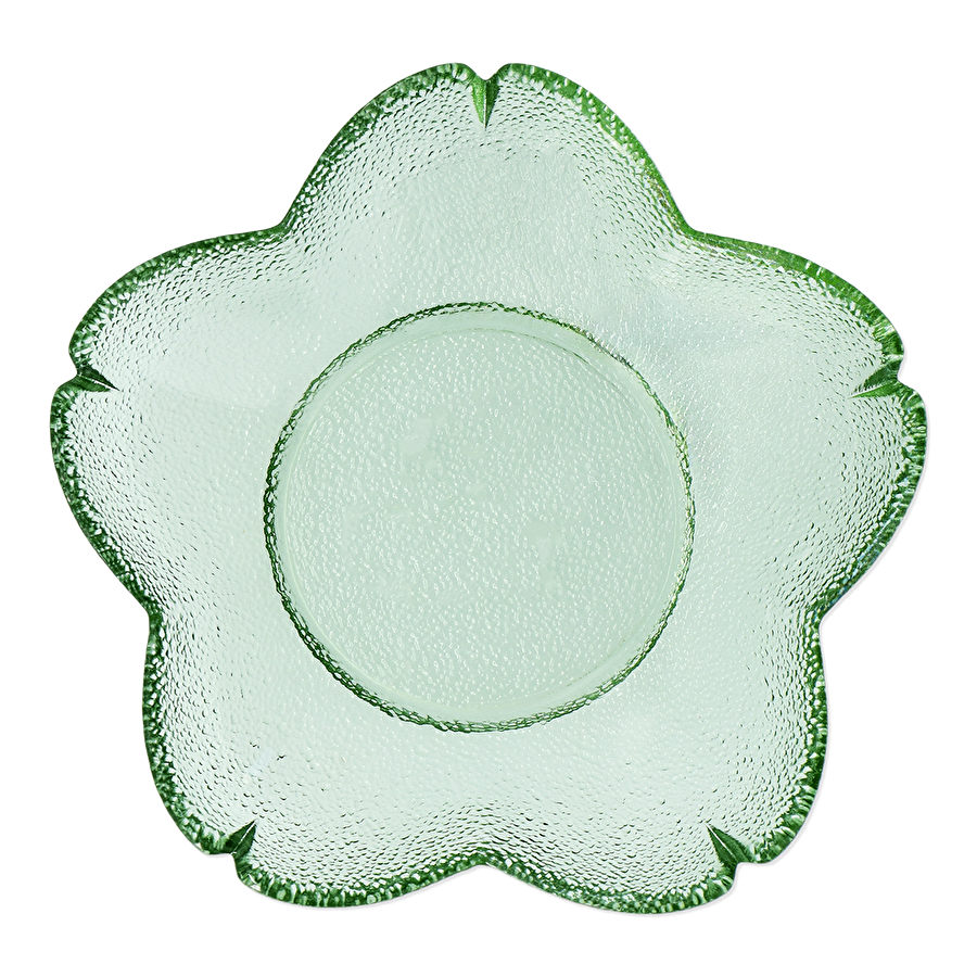 Flying Tiger Copenhagen Yeşil Çiçek Şeklinde Cam Tabak