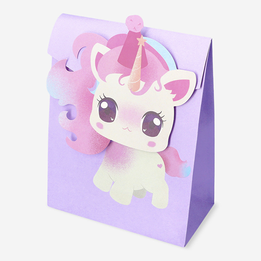 Flying Tiger Copenhagen Pembe Unicorn Şeklinde Hediye Poşeti