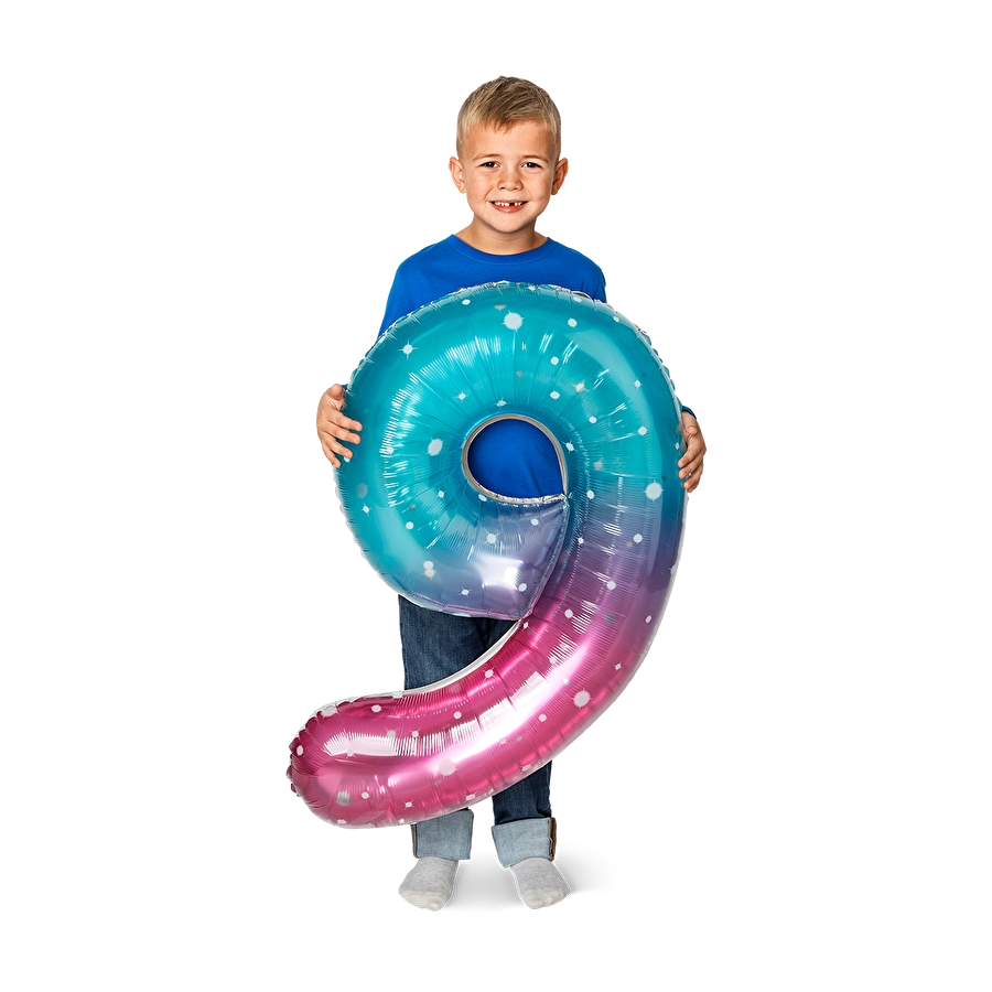 Flying Tiger Copenhagen Pembe Mavi Parlak 9 Numaralı Folyo Balon