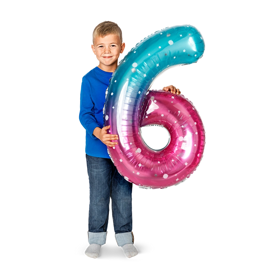 Flying Tiger Copenhagen Pembe Mavi Parlak 6 Numaralı Folyo Balon