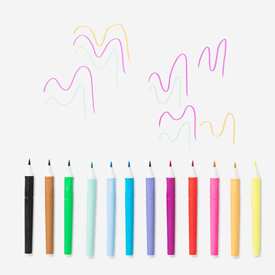 Flying Tiger Copenhagen 12'li Fırça Uçlu Kalem Seti