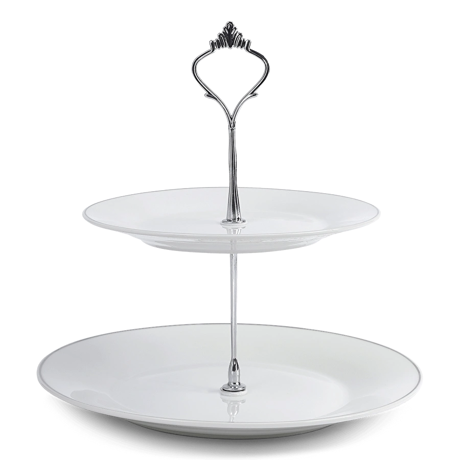 Flying Tiger Copenhagen Gümüş Detaylı 2 Katlı Servislik