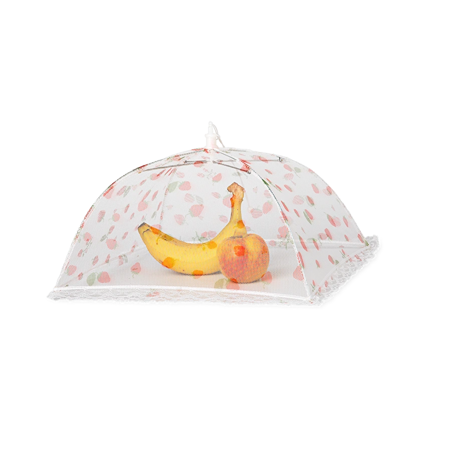 Flying Tiger Copenhagen Çilek Desenli Beyaz Yiyecek Koruma Teli