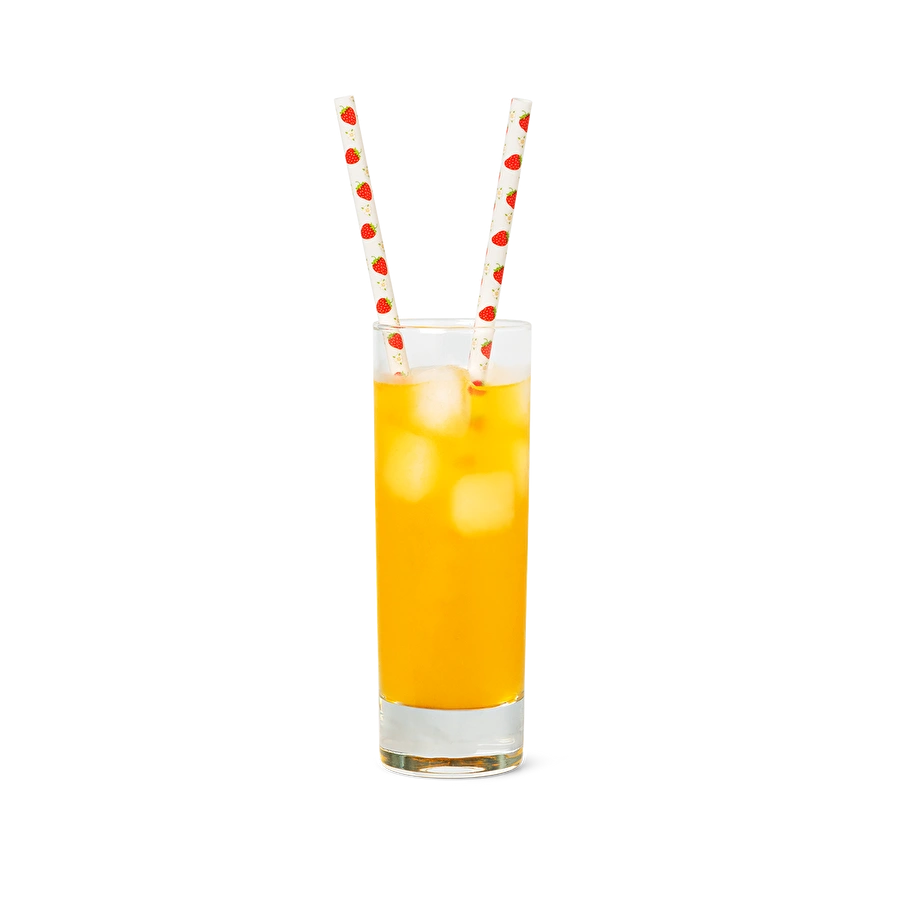 Flying Tiger Copenhagen 8'li Çilek Desenli Plastik Pipet