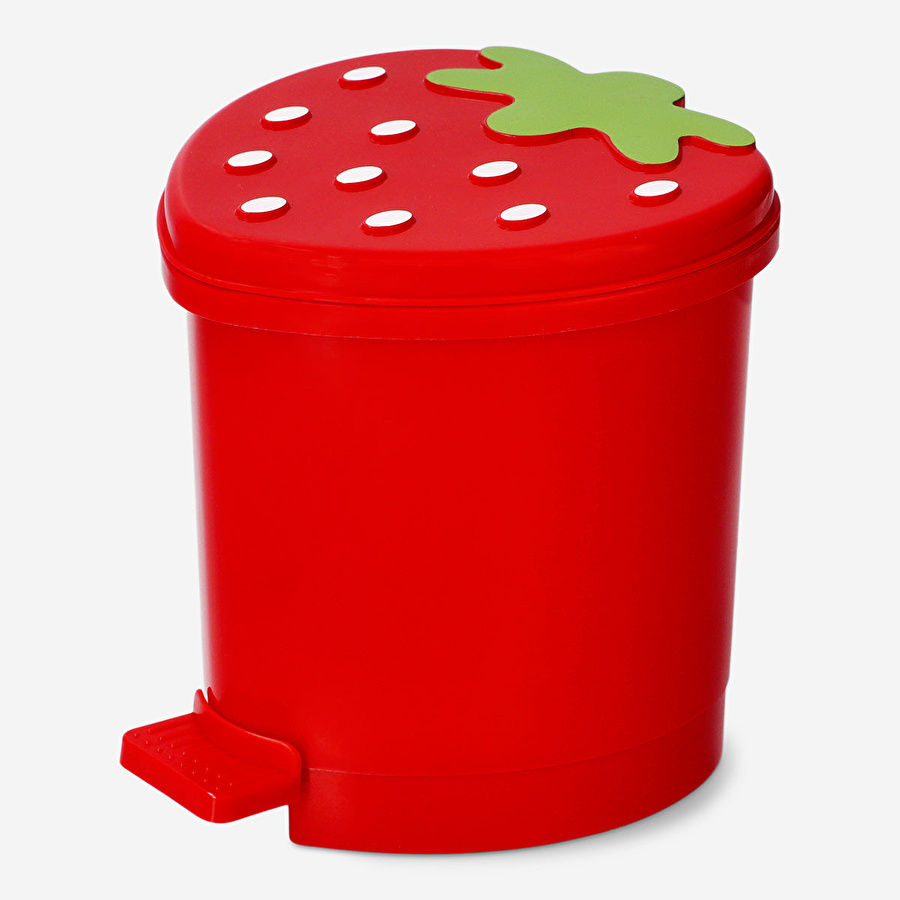 Flying Tiger Copenhagen Kırmızı Çilek Şeklinde Plastik Mini Çöp Kutusu