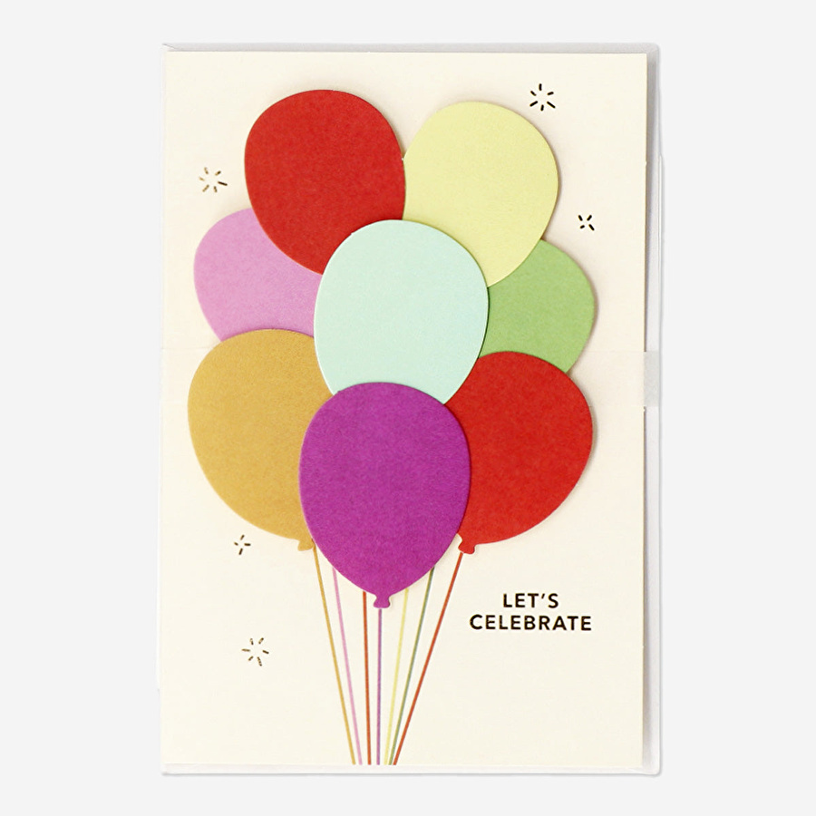 Flying Tiger Copenhagen Çok Renkli Balon Detaylı Tebrik Kartı