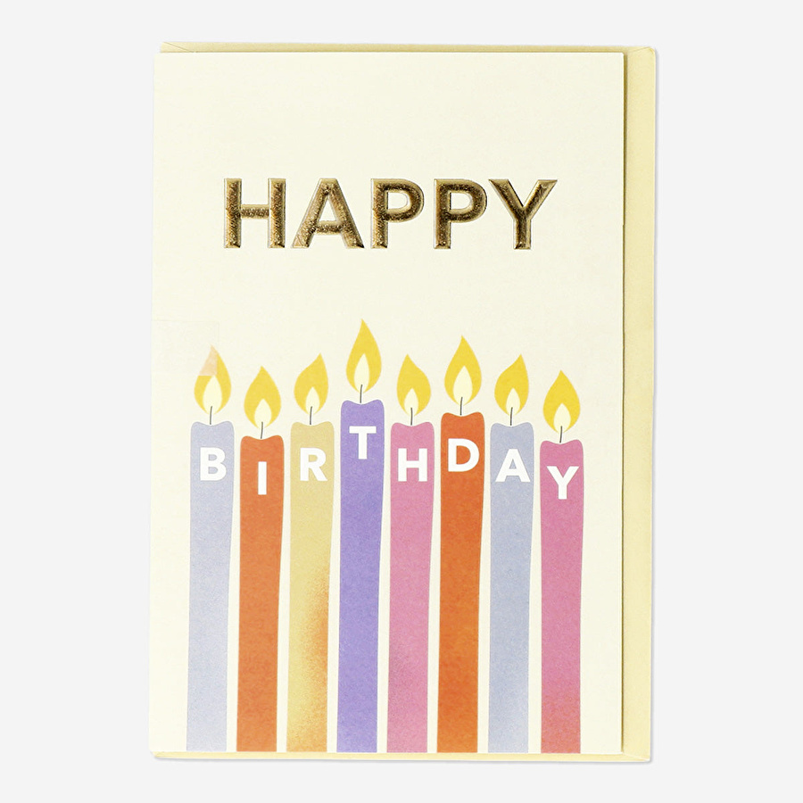 Flying Tiger Copenhagen Renkli Mum Desenli Doğum Günü Kartı