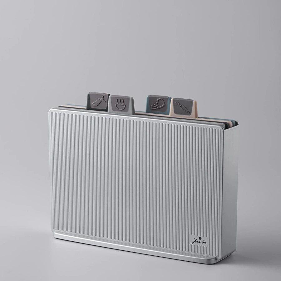 Jumbo Smart Grey Standlı 4'lü Kesme Tahtası Seti