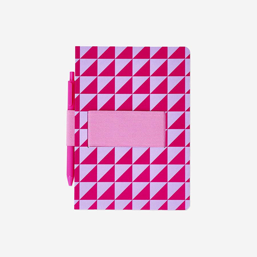Flying Tiger Copenhagen Kalemli Pembe Geometrik Desenli Defter A5
