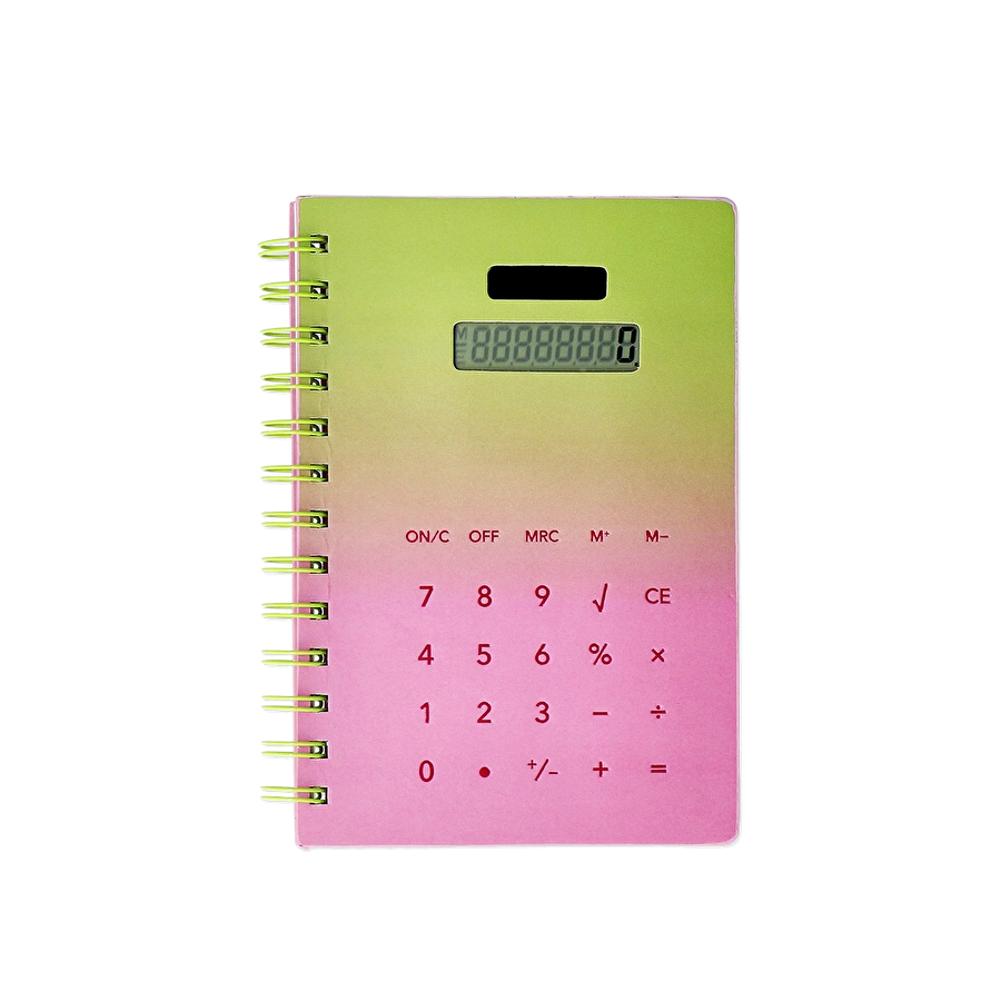 Flying Tiger Copenhagen Hesap Makineli Spiralli Pembe Defter