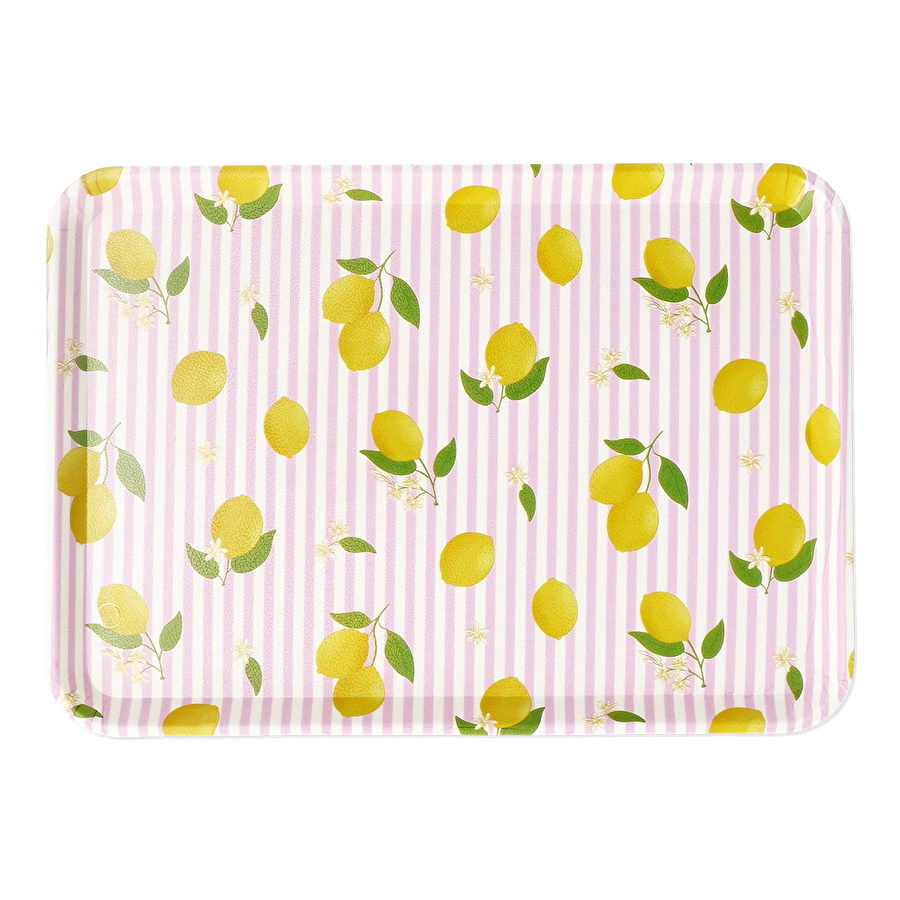 Flying Tiger Copenhagen Sarı Limon Desenli Küçük Tepsi