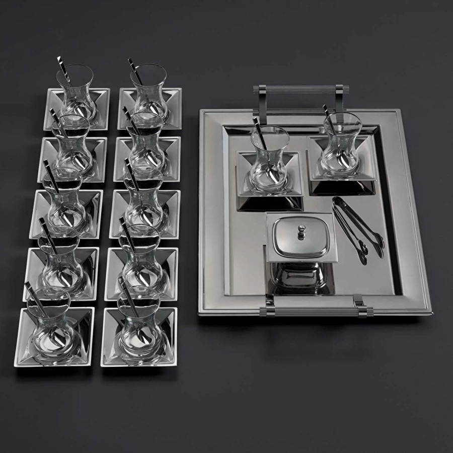 Jumbo Arezzo 40 Parça Çelik Çay Seti