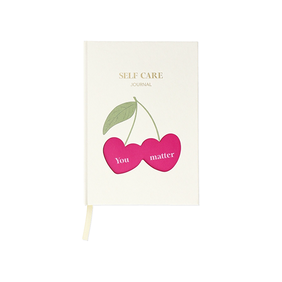 Flying Tiger Copenhagen Kiraz Desenli Beyaz Öz Bakım Günlüğü A5