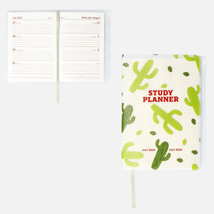 Flying Tiger Copenhagen Kaktüs Desenli Haftalık Planlayıcı