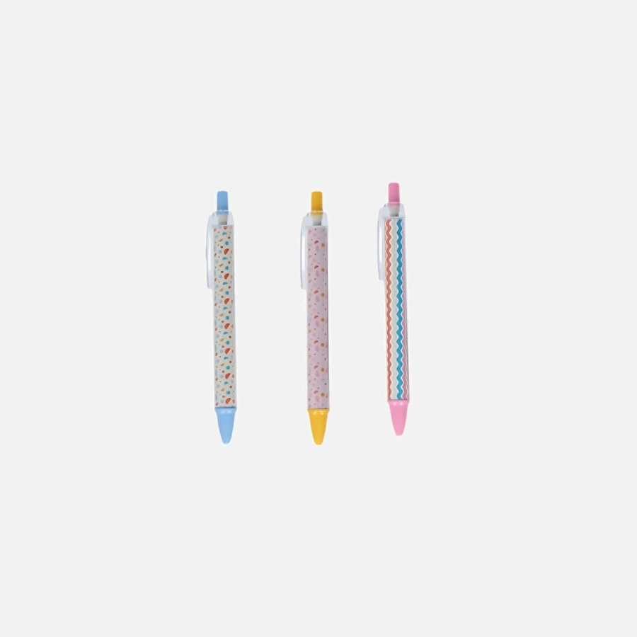 Flying Tiger Copenhagen 3'lü Desenli Tükenmez Kalem