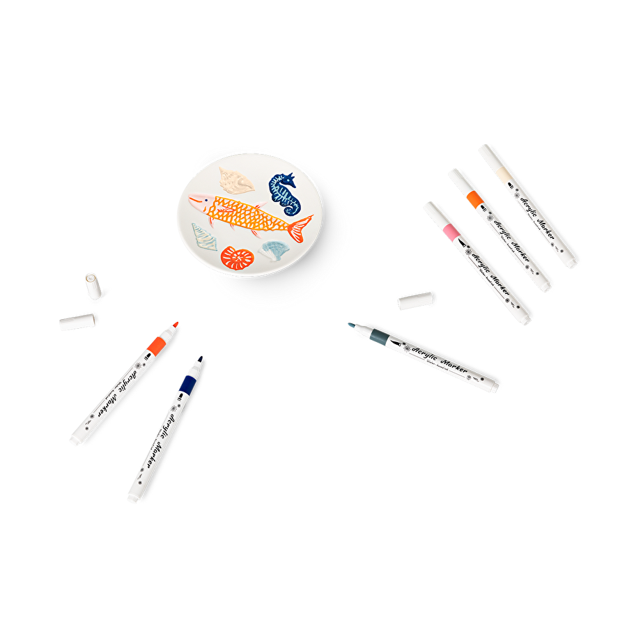 Flying Tiger Copenhagen Kendin Yap Seramik Tabak Boyama Seti