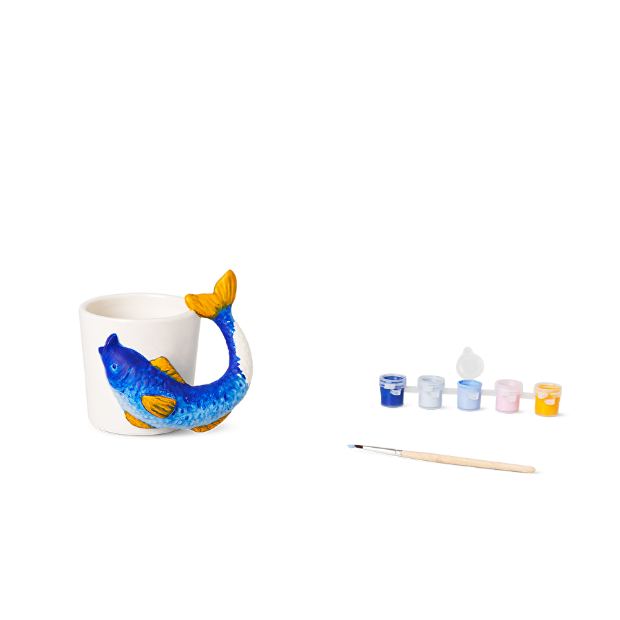 Flying Tiger Copenhagen Kendin Yap Balık Şeklinde Seramik Kupa Boyama Seti