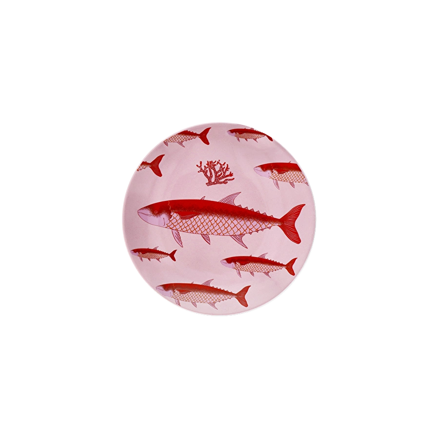 Flying Tiger Copenhagen Pembe Balık Desenli Seramik Tabak