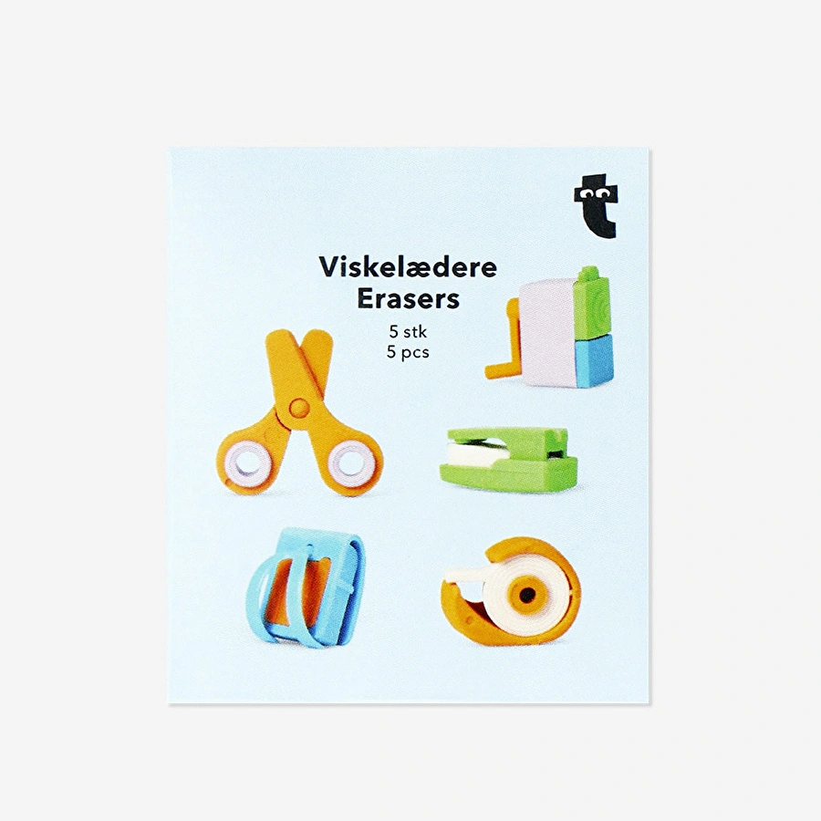 Flying Tiger Copenhagen 5'li Kırtasiye Gereçleri Şeklinde Silgi