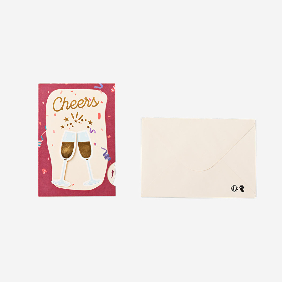 Flying Tiger Copenhagen Kadeh Desenli Tebrik Kartı