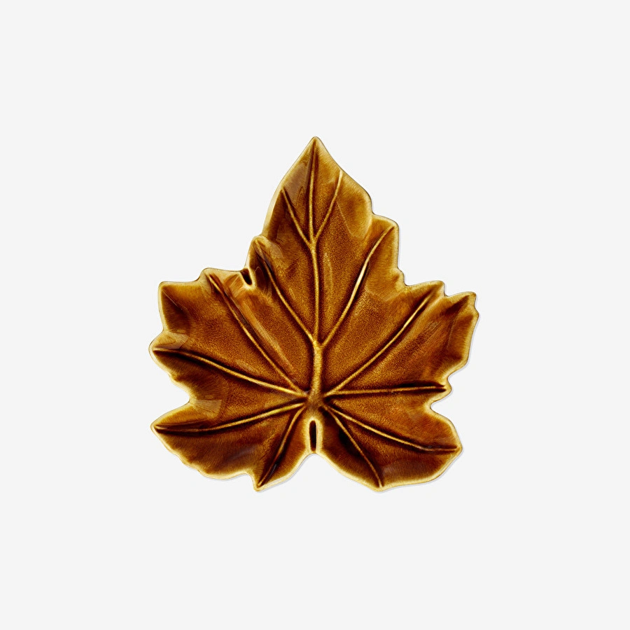 Flying Tiger Copenhagen Kahverengi Yaprak Şeklinde Seramik Tabak