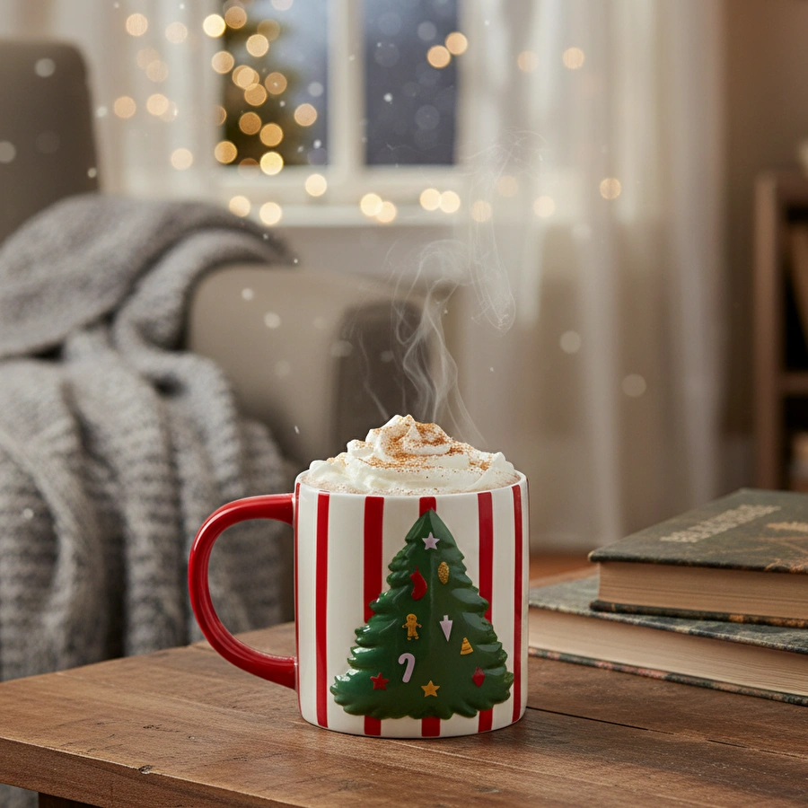 Flying Tiger Copenhagen Çam Ağacı Desenli Seramik Kupa 400 ml