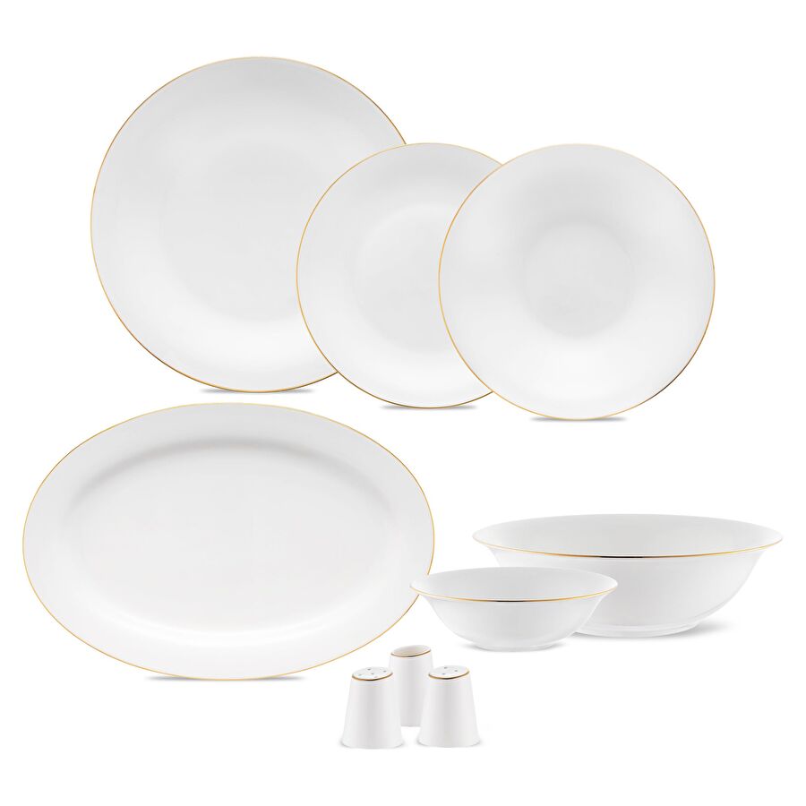 Jumbo Merlem 55 Parça 12 Kişilik Yemek Takımı Gold