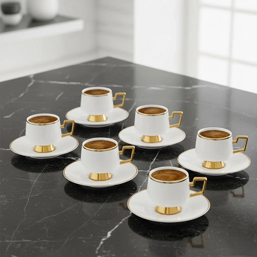 Jumbo Ellmore Gold 6 Kişilik Kahve Fincan Takımı